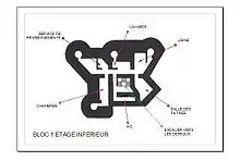 Plan de l'étage inférieur du bloc 1