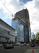 L'hôtel sur Olympic Boulevard en construction en novembre 2008