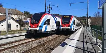 La gare de Groisy - Thorens - la-Caille est desservie par la ligne L2 du Léman Express.