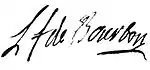 Signature de Louis-François-Joseph de Bourbon-Conti