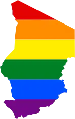 Drapeau LGBT à la forme du Tchad.