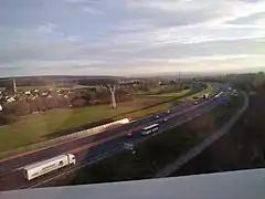 L'autoroute et l'emprise de la LGV Rhin-Rhône en 2011