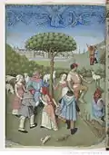 Danse paysanne, Heures de Charles d'Angoulême, livre d'heures datant de la fin du XVe siècle.