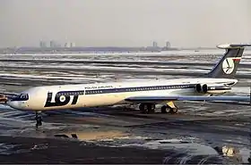 SP-LAA, l'appareil impliqué dans l'accident, ici à l'aéroport international de New York - John-F.-Kennedy en janvier 1979.