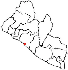 Buchanan sur la carte administrative du Liberia