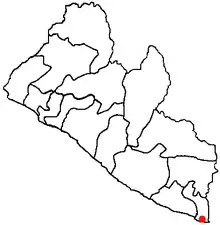 Harper sur la carte administrative du Liberia