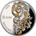 pièce de 5 euros Baroque de Courlande (2014)