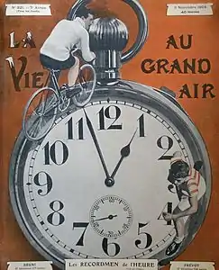 Le 3 novembre 1904 (no 321), Eugenio Bruni et Henri Prévot recordmen de l'heure (photomontage).