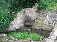 Fontaine Colau, dans l'étang au centre du village.