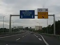 L'A3 en direction de la frontière française à l'échangeur de Livange.