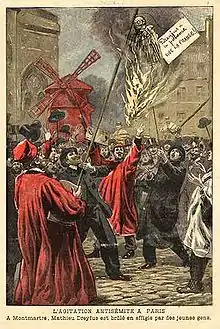 Émeutes antisémites dans une gravure du Pèlerin.
