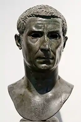 Portrait de Lucius Calpurnius Piso Pontifex.Fin Ier siècle avant notre ère ou début Ier siècle de notre ère.