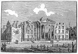 L'ancien palais épiscopal, au lendemain de l'incendie de 1852