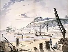 Représentation de l’anse du Cul-de-Sac et du quai du Roi, 1837-1841.