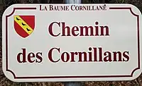 Panneau du chemin des Cornillans, La Baume Cornillane, Drôme