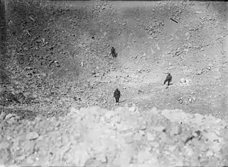 Intérieur du trou de mine de La Boisselle en août 1916.