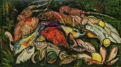 La bouillabaisse, gouache sur papier traité en laque, 1962.