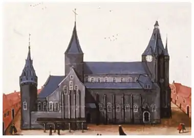 La Collégiale et la Halle aux Draps au début du XVIIe siècle
