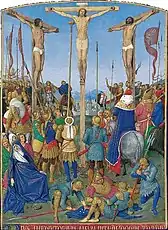 La crucifixion du Livre d'heures d'Étienne Chevalier, Jean Fouquet.