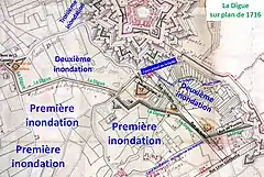 La Digue sur plan de 1716