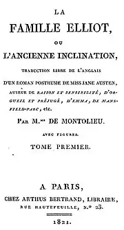 Première de couverture, édition de 1821