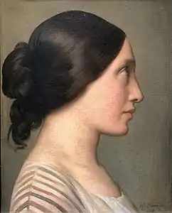 La Florentine, H. Flandrin, v. 1840, HST, 27x21,5cm, musée de l’Oise