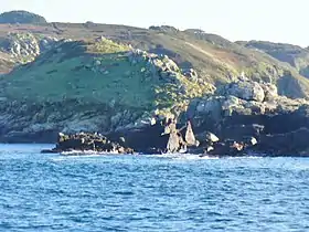 Vue de l'îlot rocheux (sur la droite), le 8 octobre 2015.