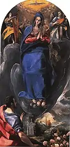 L'Immaculée Conception vue par saint Jean l'Évangéliste (El Greco, 1585).