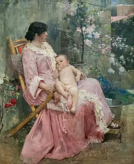 Arturo Michelena (Venezuela) La joven Madre (« La jeune mère », 1889, Galería de Arte Nacional).