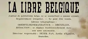 La Libre Belgique clandestine "Peter Pan" - 1942
