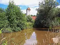 La Lizaine et le clocher du temple.