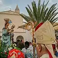 Madone de Trapani sortant de l'église.