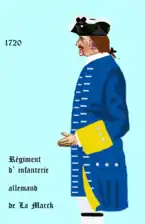 régiment de La Mark de 1720 à 1734
