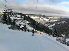 Vue de la ville de Gérardmer depuis la Mauselaine (Téléski du Grand Haut).