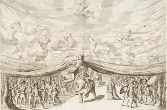 Décor pour l'opéra d'Antonio Draghi La monarchia latina trionfante, 1678.