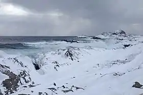 Vue de la pointe du Diamant en hiver.