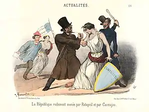 La République rudement menée par Ratapoil et par Casmajou (J. Durandin, 1851).