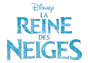 Le logo est constitué du titre « La Reine des neiges » écrit en lettres de glace.