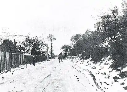La Route sous la neige à Honfleur, 1867Claude MonetCollection particulière, Etats-Unis.
