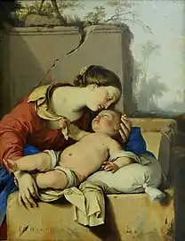 Vierge à l'Enfant au coussin