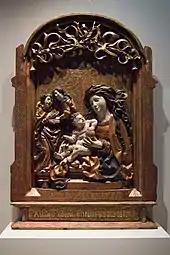 La Vierge à l'Enfant et deux anges.