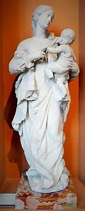 La Vierge et l'Enfant, statue du XVIe siècle, Domenico del Barbieri, Musée du Louvre.