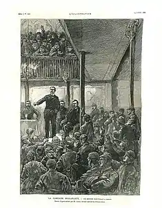 Campagne boulangiste à Denain (L'Illustration, 14 avril 1888).