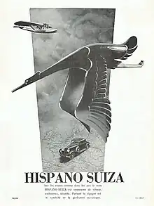 Affiche publicitaire d'Hispano-Suiza