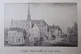 La collégiale au XVIIe siècle.