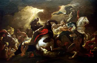 La conversion de Saint Paul sur le chemin de Damas par Luca Giordano, vers 1690.