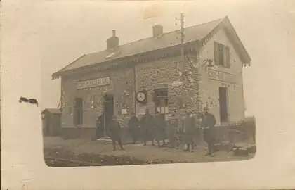 La gare de Gouy-Bailleulval en 1919.