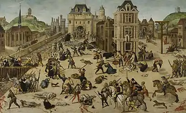 peinture représentant le massacre de la Saint Barthelemy