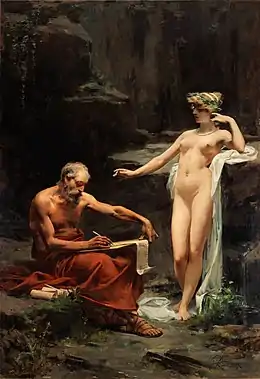 Ulpiano Checa, La nymphe Égérie dictant les lois à Numa - 1886