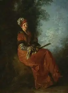 Antoine Watteau, La Rêveuse, entre 1712 et 1717, huile sur bois, Art Institute, Chicago